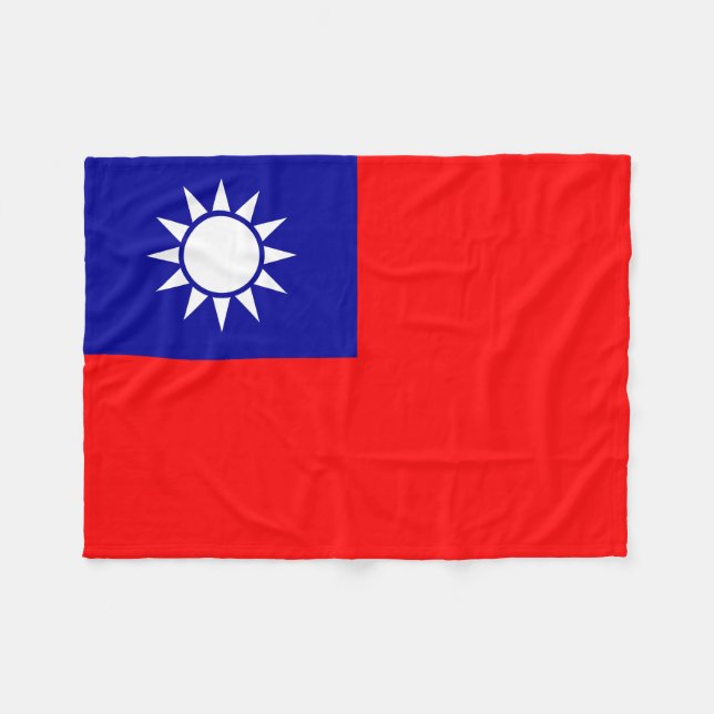 Manta Polar Bandera de Taiwán (Frente (Horizontal))