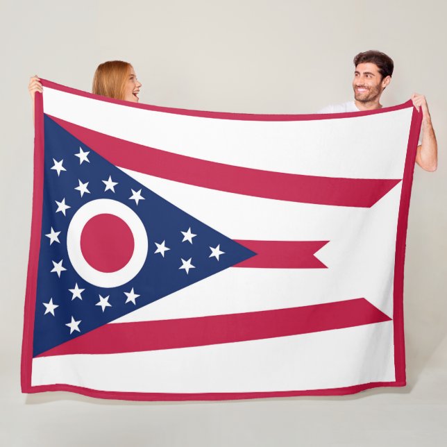 Manta Polar Bandera del estado de Ohio Imprimir Patriotaje (In situ)