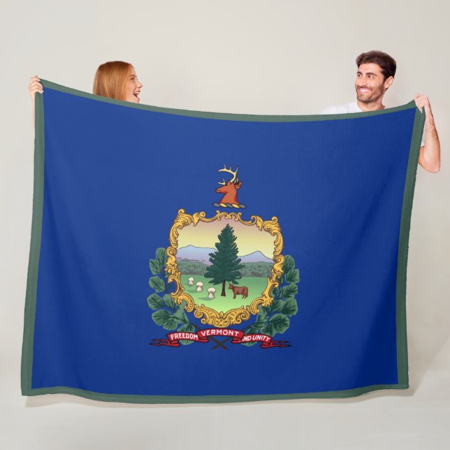 Manta Polar Bandera del estado de Vermont Imprimir Patriotc (In situ)