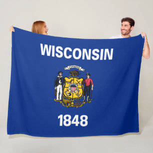 Manta Polar Bandera del Estado de Wisconsin