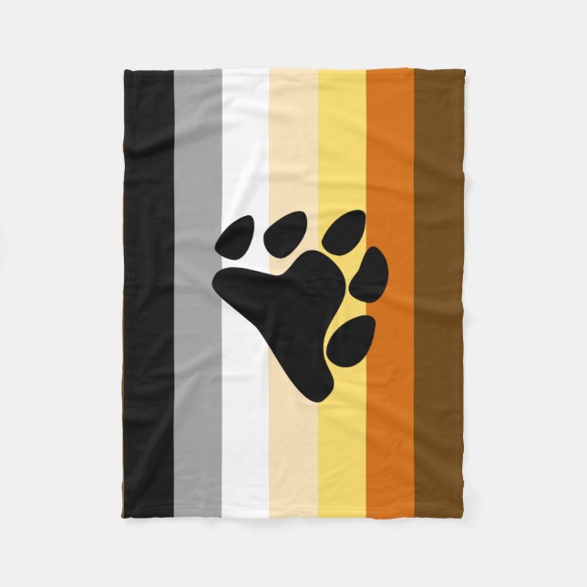 Manta Polar Bandera del Orgullo del Oso con Paw (Anverso)