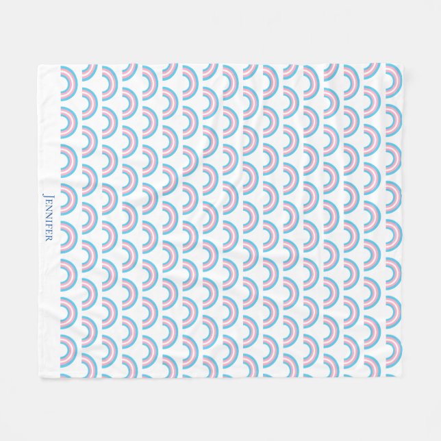 Manta Polar Bandera del orgullo iris transgénero personalizada (Frente (Horizontal))
