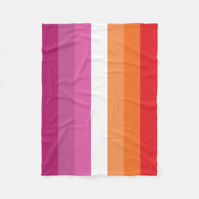 Manta Polar Bandera del Orgullo Lesbiano (Anverso)