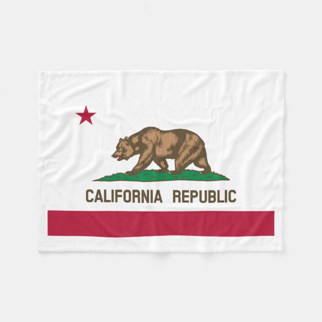 Manta Polar Bandera del oso de la República de California: Est (Frente (Horizontal))
