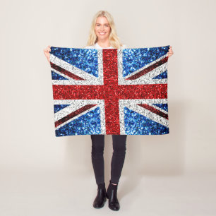 Manta Polar Bandera del Reino Unido azul rojo brillante purpur