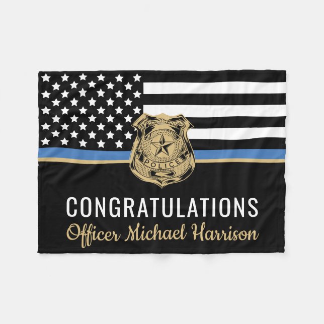 Manta Polar Bandera delgada de la línea azul de la Academia de (Frente (Horizontal))