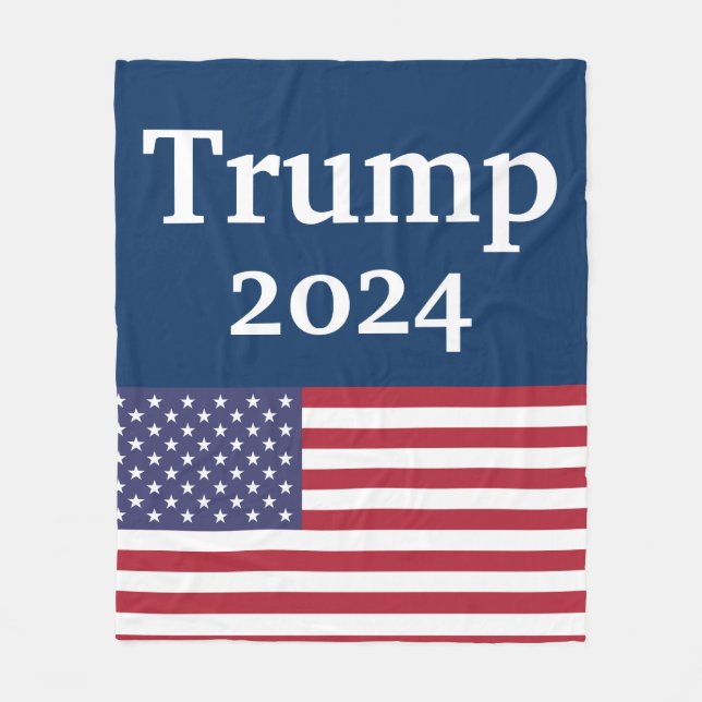 Manta Polar Bandera estadounidense Blue Donald Trump 2024 (Anverso)