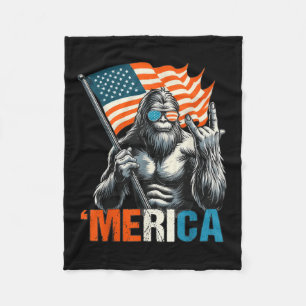 Manta Polar Bandera Estadounidense De Pie Grande Merica