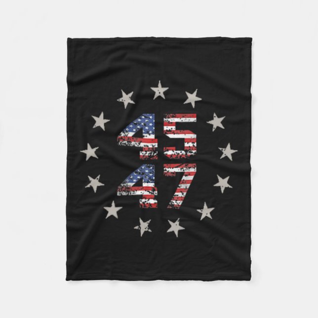 Manta Polar Bandera estadounidense de Trump 2024 (atrás) 1 (Anverso)