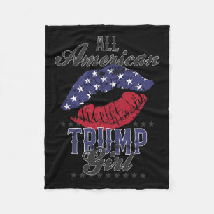 Manta Polar Bandera Estadounidense De Trump Chica Voto Gop 202