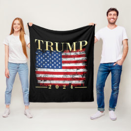 Manta Polar Bandera estadounidense elegante de oro de Trump 20