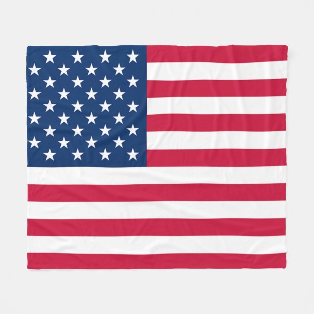 Manta Polar Bandera estadounidense Fleece Blanket USA (Frente (Horizontal))