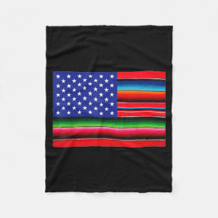 Manta Polar bandera estadounidense mexicana serape cinco de ma