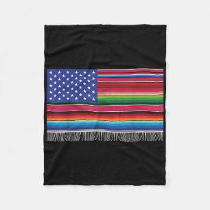 Manta Polar Bandera Estadounidense Mexicana Serape Cinco De Ma