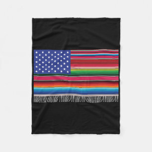 Manta Polar Bandera Estadounidense Mexicana Serape Cinco De Ma