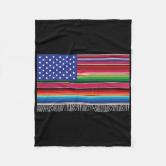 Manta Polar Bandera Estadounidense Mexicana Serape Cinco De Ma
