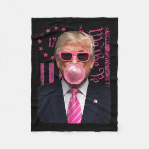 Manta Polar Bandera estadounidense rosa de Trump con burbuja