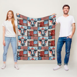 Manta Polar Bandera estadounidense vaca Arte Popular