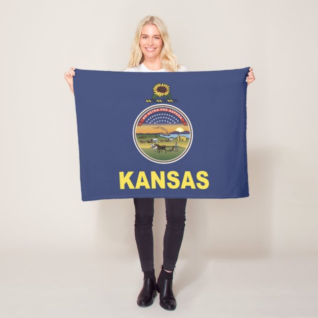 Manta Polar Bandera estatal de Kansas, Estados Unidos (In situ)
