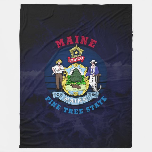 MANTA POLAR BANDERA ESTATAL DEL ÁRBOL MAINE (Anverso)
