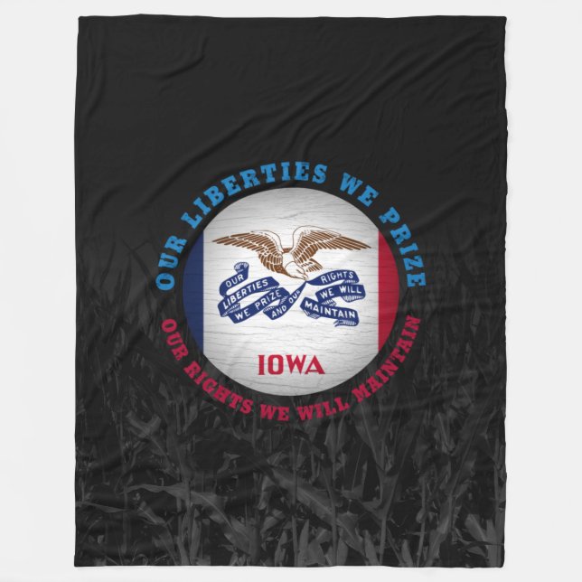 MANTA POLAR BANDERA ESTATAL IOWA HAWKEYE (Anverso)