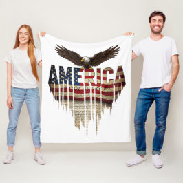 Manta Polar Bandera gruesa de Estados Unidos y águila