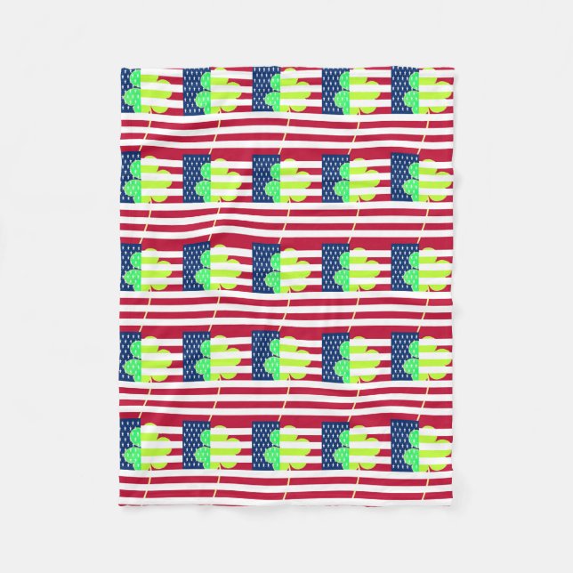 Manta Polar Bandera irlandesa norteamericana Shamrock Clover S (Anverso)