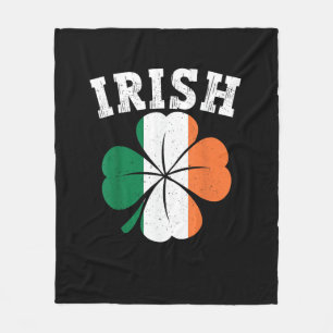 Manta Polar Bandera irlandesa Shamrock St Patrick Day Vintage