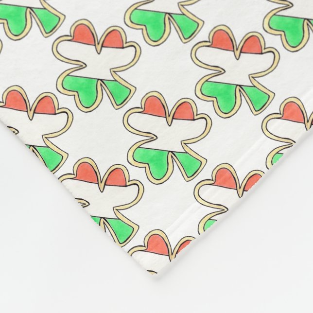 Manta Polar Bandera irlandesa Shamrock St. Patrick's Day Clove (Esquina)