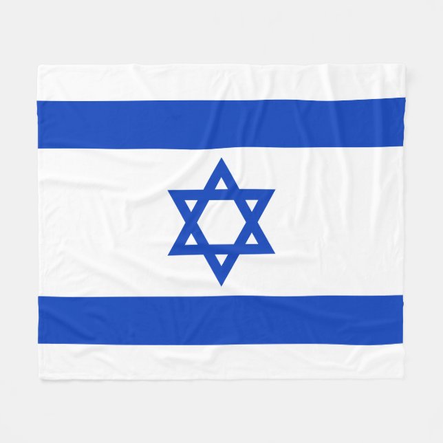 Manta Polar Bandera israelí azul y blanco moderno patriótico (Frente (Horizontal))