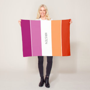 Manta Polar Bandera Lesbiana personalizado Colores De Bandas C