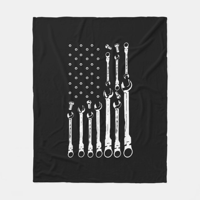 Manta Polar Bandera Mecánica Mecánica Americana Bandera Patrió (Anverso)