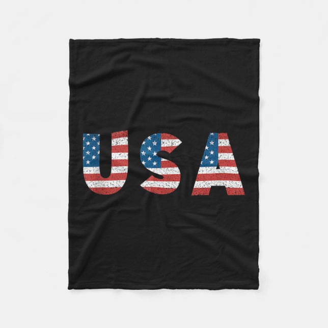 Manta Polar Bandera Nacional Estadounidense Retro Patriótico E (Anverso)