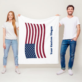 Manta Polar Bandera norteamericana ondulada (con su lema perso