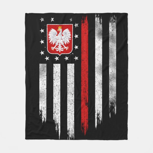 Manta Polar Bandera Norteamericana Polaca Combo Polonia Usa Po (Anverso)