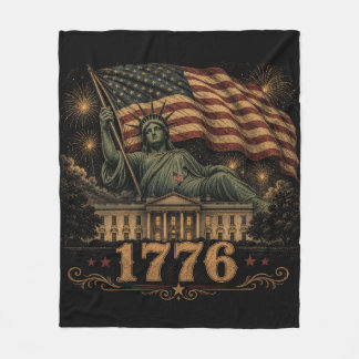 Manta Polar Bandera Patriótica Americana 1776 Estatua de la Li