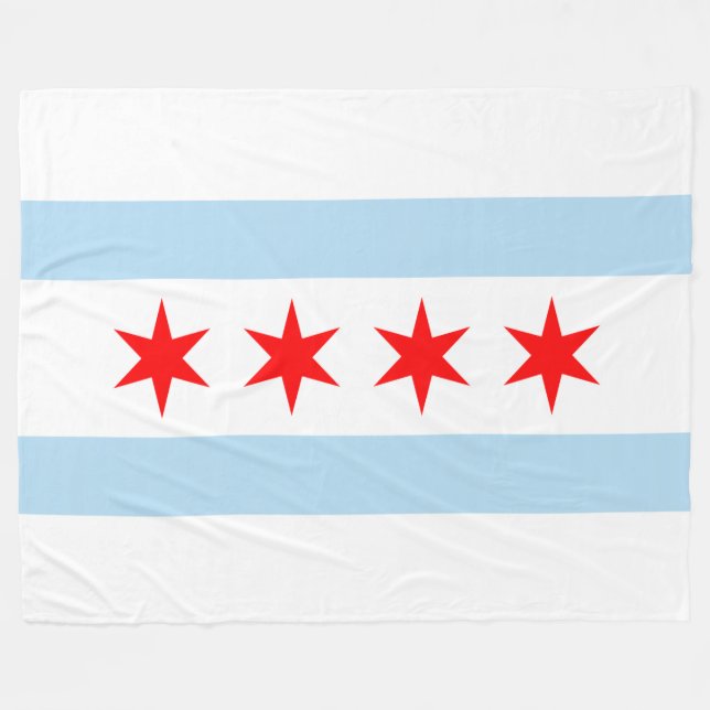 Manta Polar Bandera patriótica de Chicago (Frente (Horizontal))