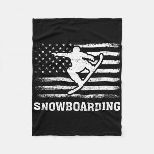 Manta Polar Bandera Retro Estadounidense Vintage Snowboard 4 D