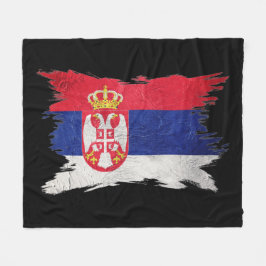 Manta Polar Bandera serbia ondulada, pincel, bandera de Serbia
