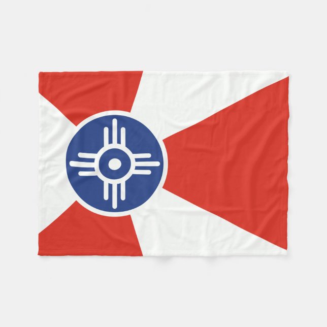 Manta Polar Bandera TIC de Wichita Kansas (Frente (Horizontal))
