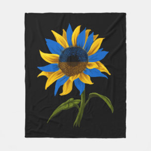 Manta Polar Bandera ucraniana de girasol junto a Ucrania