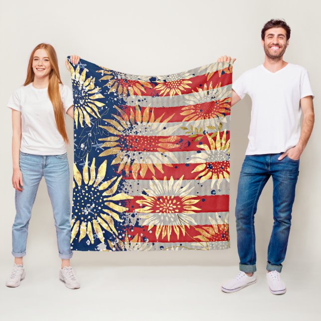 Manta Polar Bandera y girasoles (In situ)