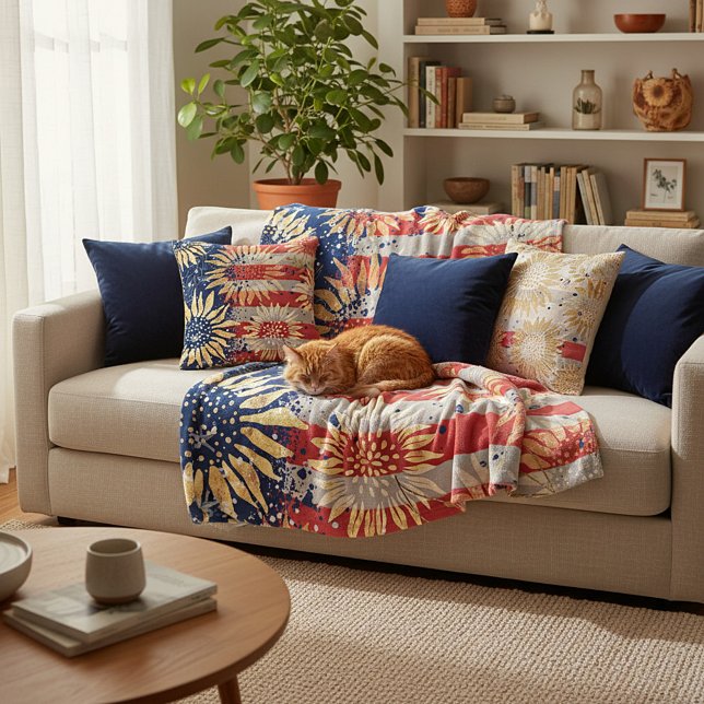 Manta Polar Bandera y girasoles (Subido por el creador)