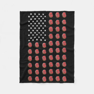 Manta Polar Banderas Americanas Bistecs Comida Usa Patriotismo