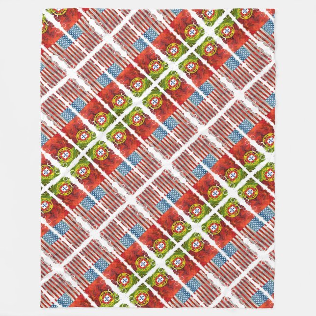 Manta Polar Banderas de Estados Unidos de Portugal (Anverso)