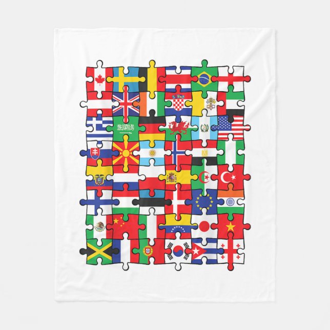 Manta Polar Banderas de los países de la bandera internacional (Anverso)