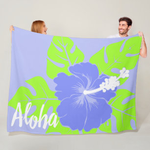 Manta Polar Banzai Beach Hawaiian Hibiscus Floral Aloha - Peri