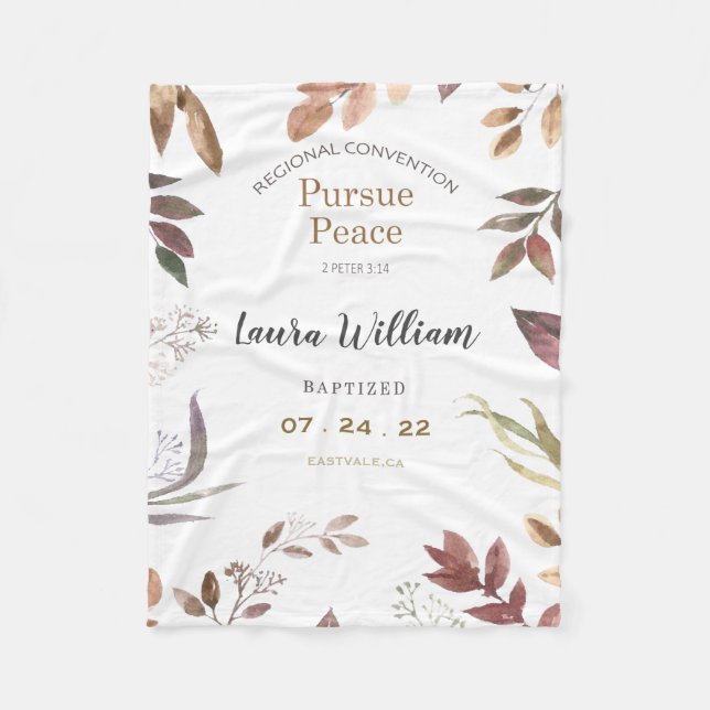 Manta Polar Baptism Fleece Blan, Convención JW personalizada 2 (Anverso)