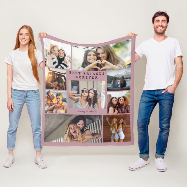 Manta Polar Barato Photo Blanket Collage Moderno BFF (In situ)