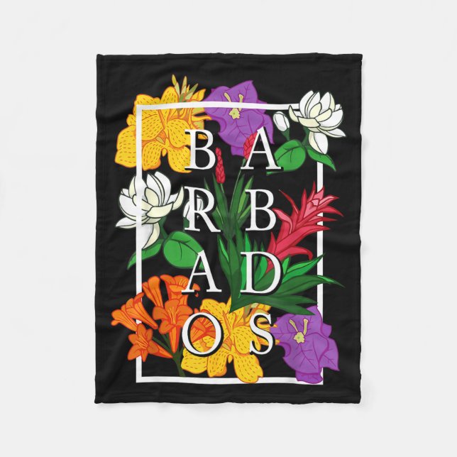 Manta Polar Barbados Bajan Wildflower Pride Floral  (Anverso)